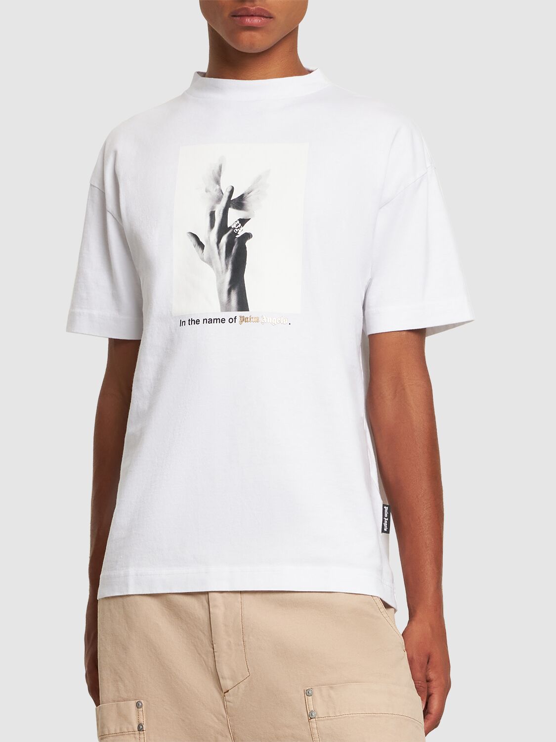 Camiseta Palm Angels Classic Logo Over White Black