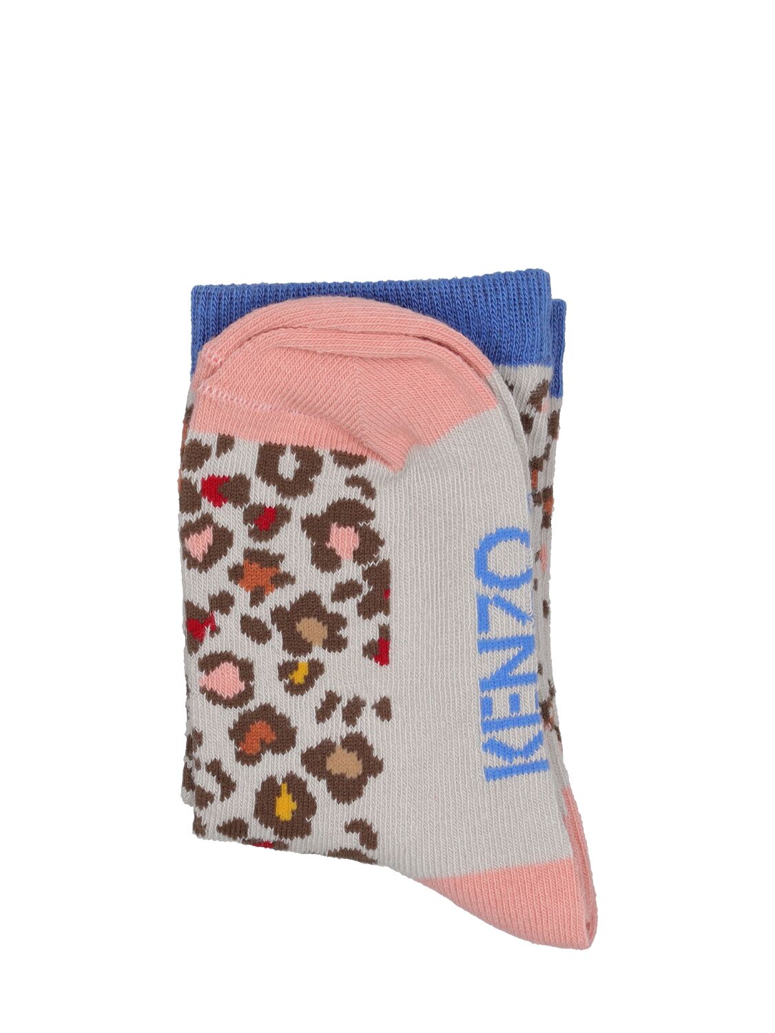 Kenzo Kids' Cotton Blend Knit Socks W/logo In Multicolor