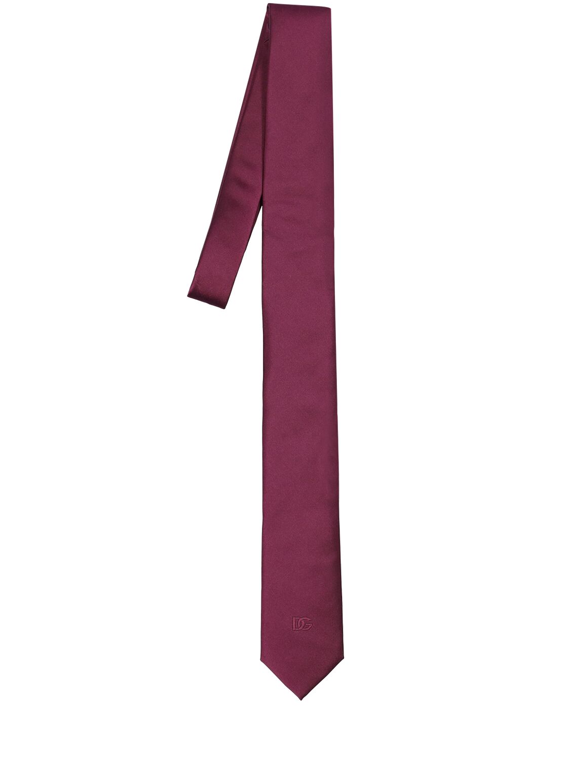 Dolce & Gabbana Logo Silk Tie In Burgundy