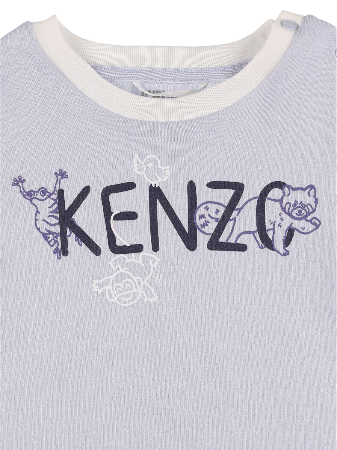 Shop Kenzo Logo Printed Cotton T-shirt & Sweatpants In Blue