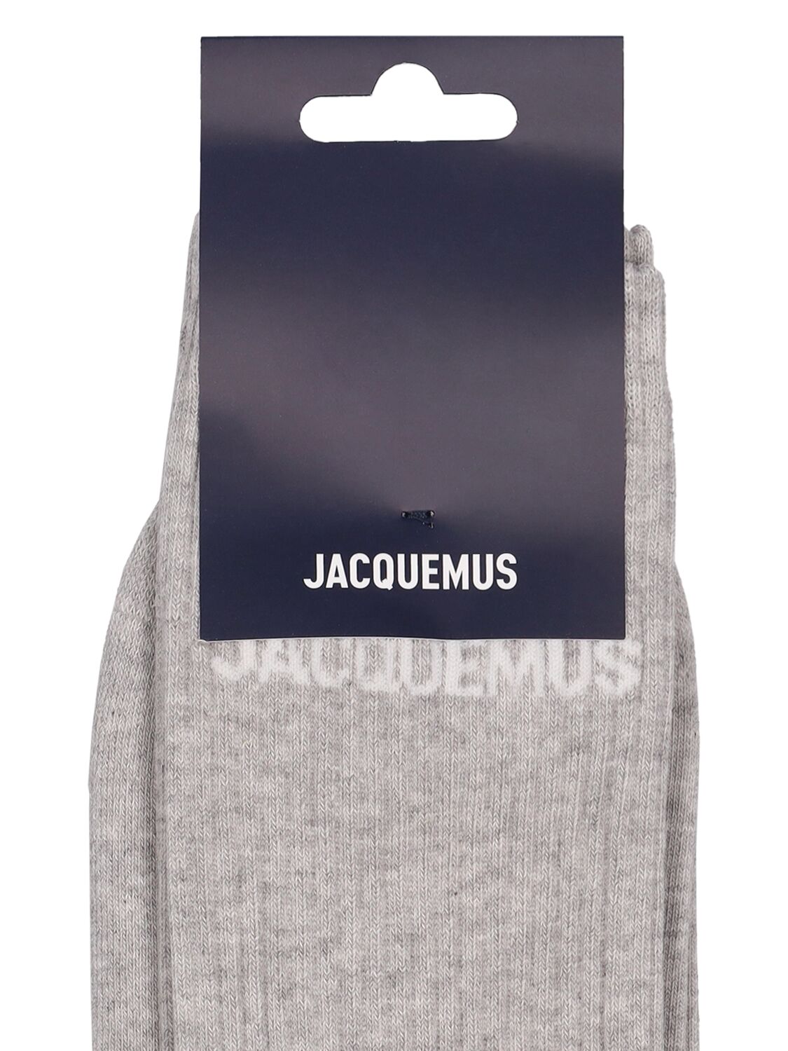 Shop Jacquemus Les Chaussettes Cotton Blend Socks In Grey