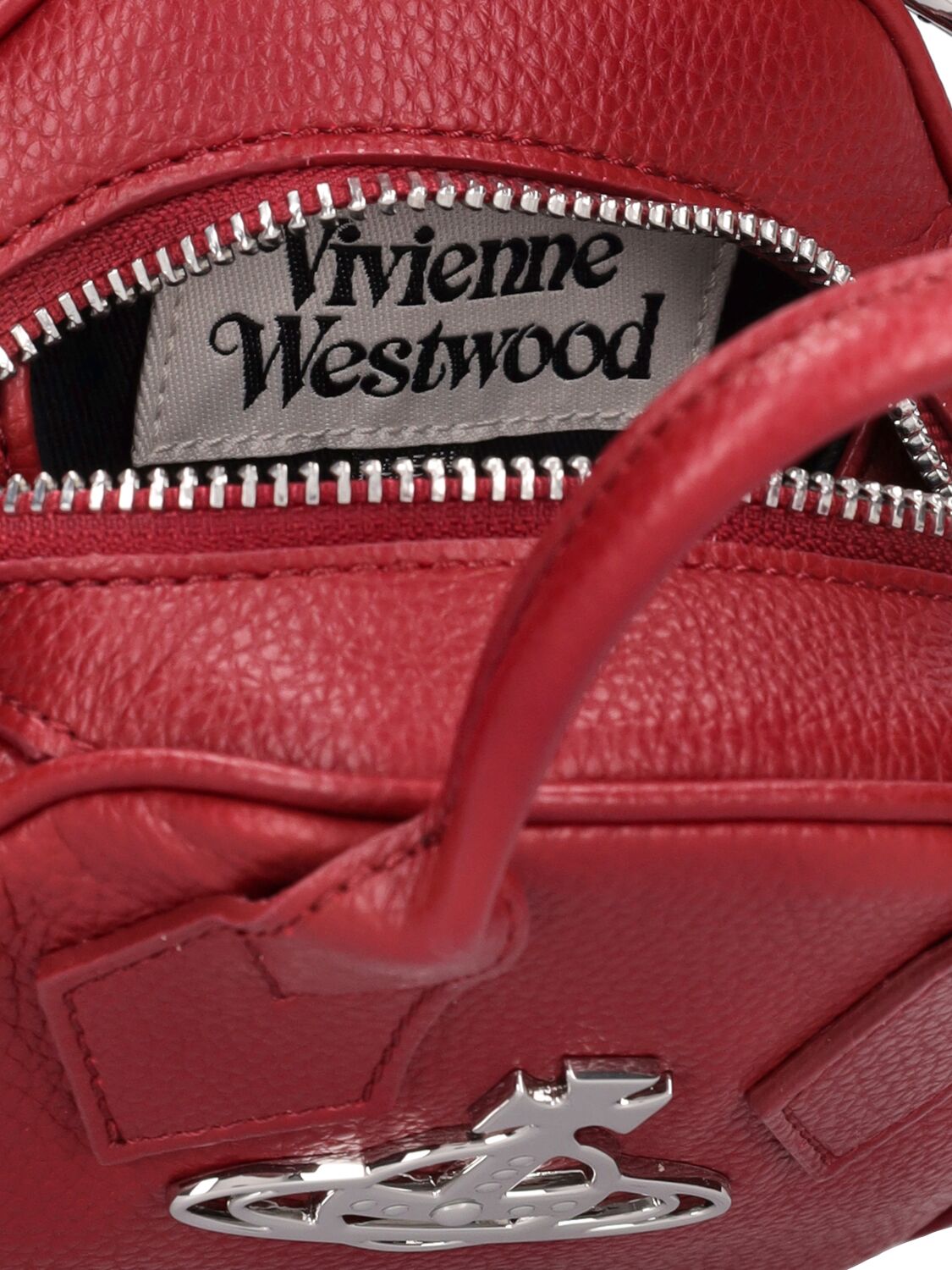 Shop Vivienne Westwood Mini Yasmin Grained Faux Leather Bag In Red