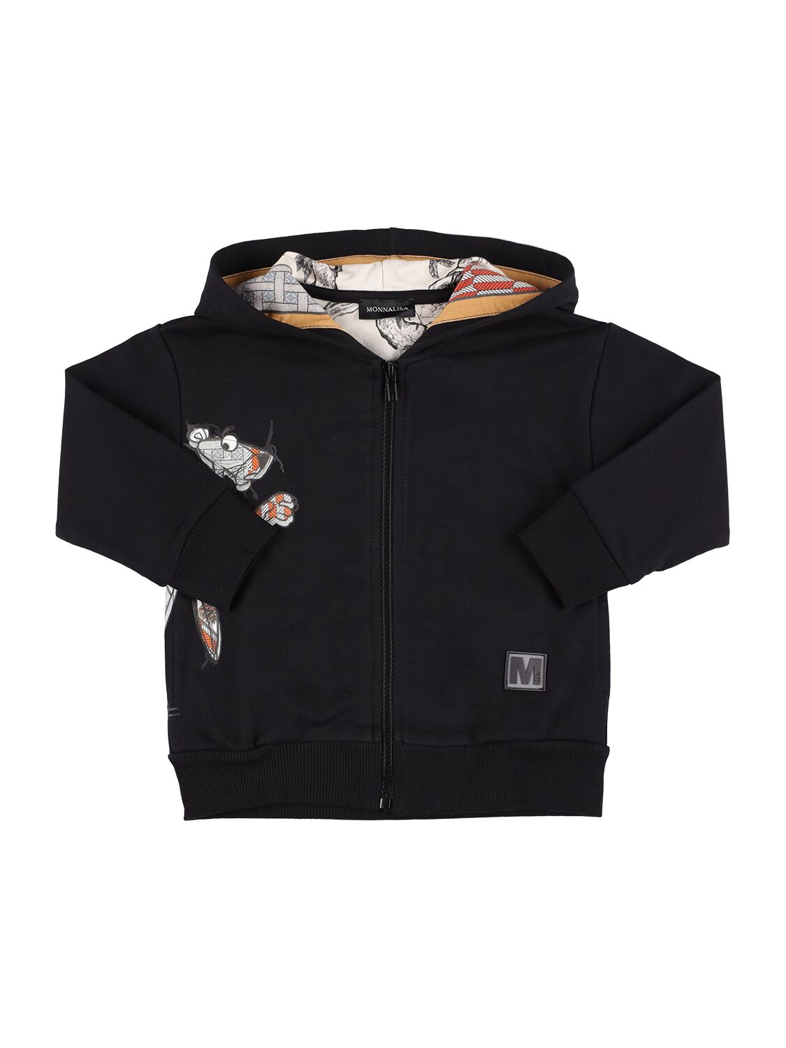 Monnalisa Pink Panther Hoodie In Black