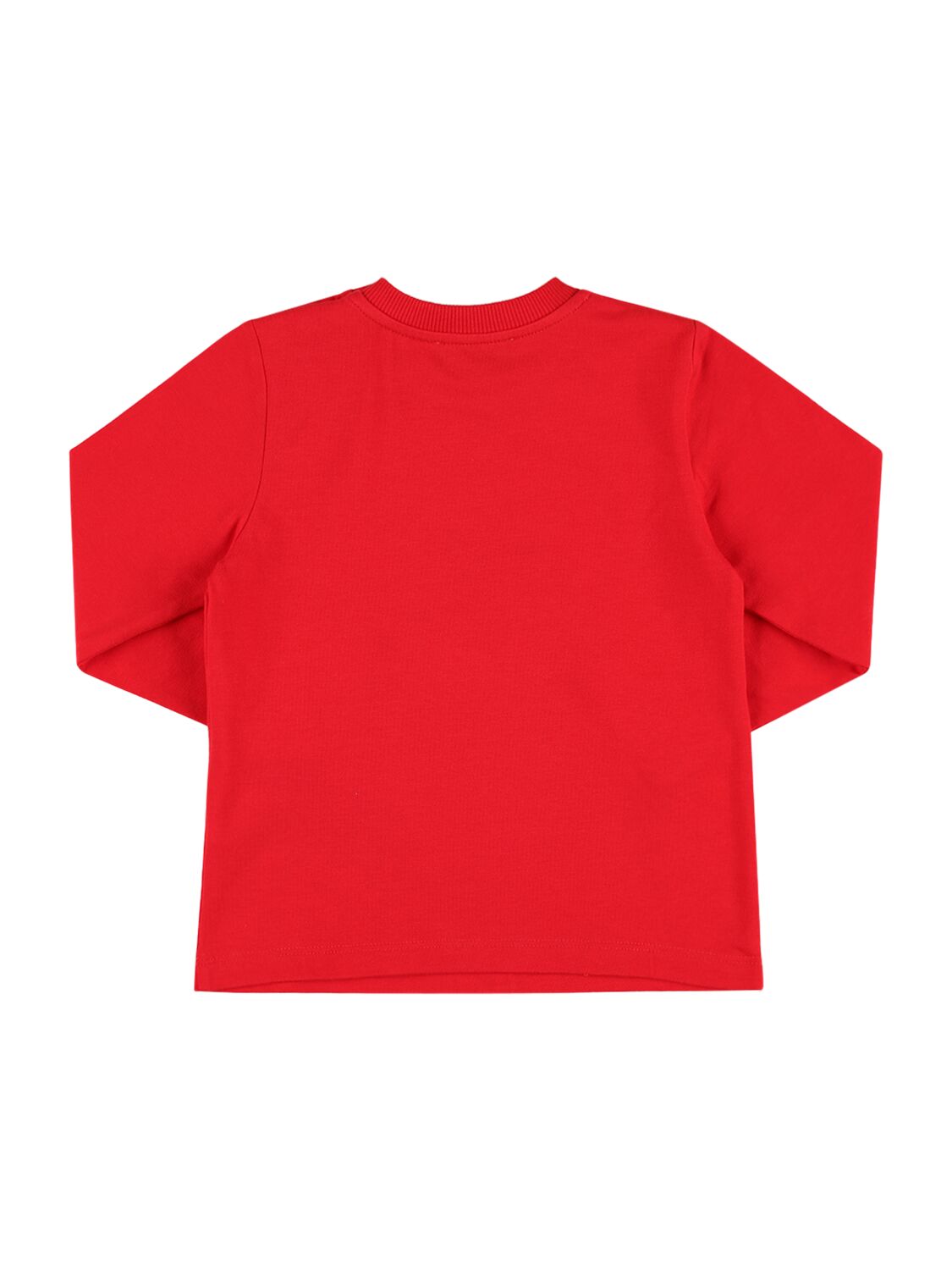 Shop Moschino Rubberized Cotton Jersey T-shirt In Red