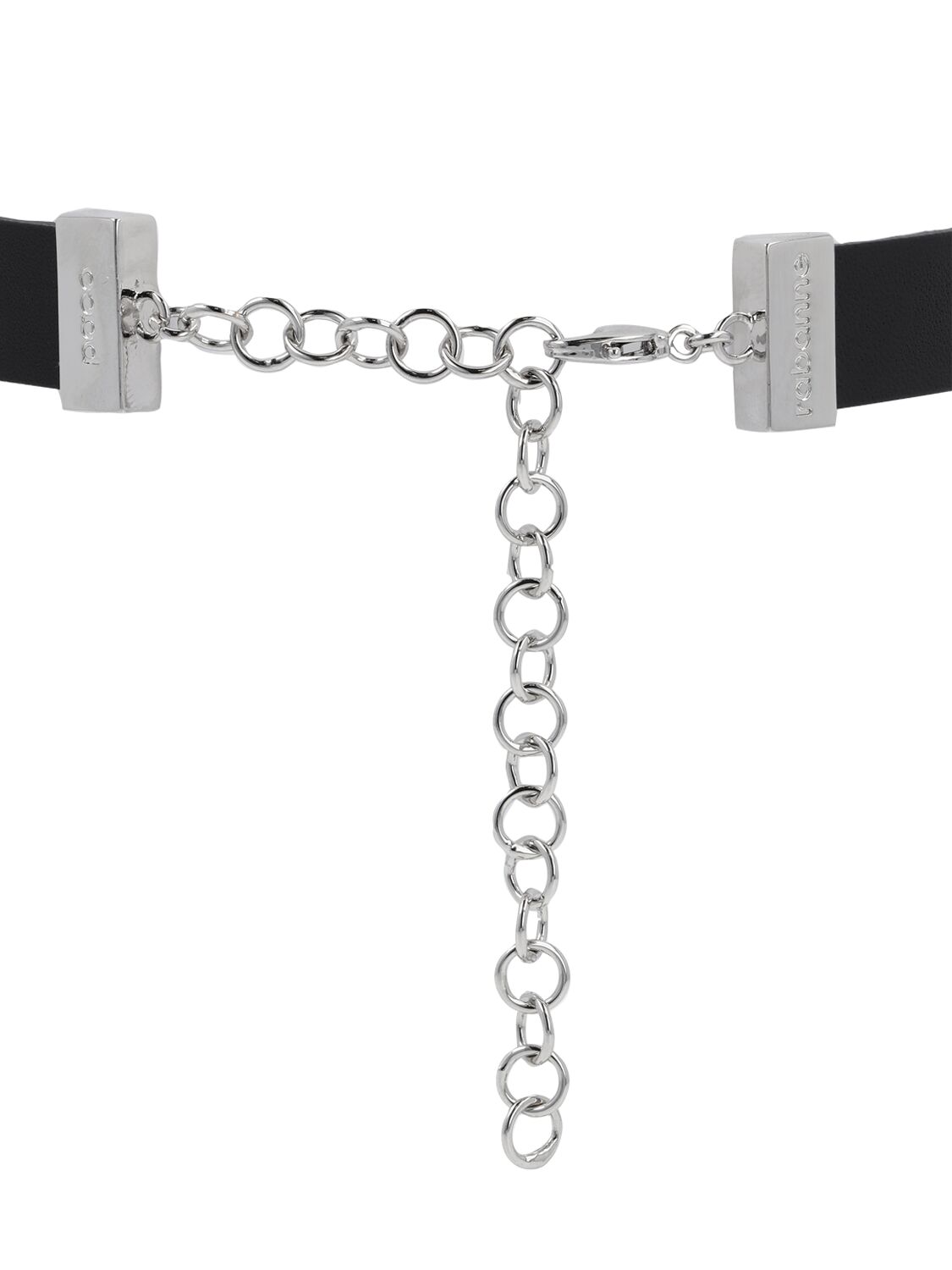 Shop Rabanne Leather Choker With Crystals In Black