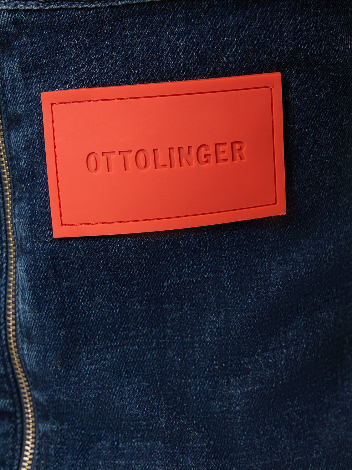 Shop Ottolinger Tech Blend Denim Corset Top In Blue