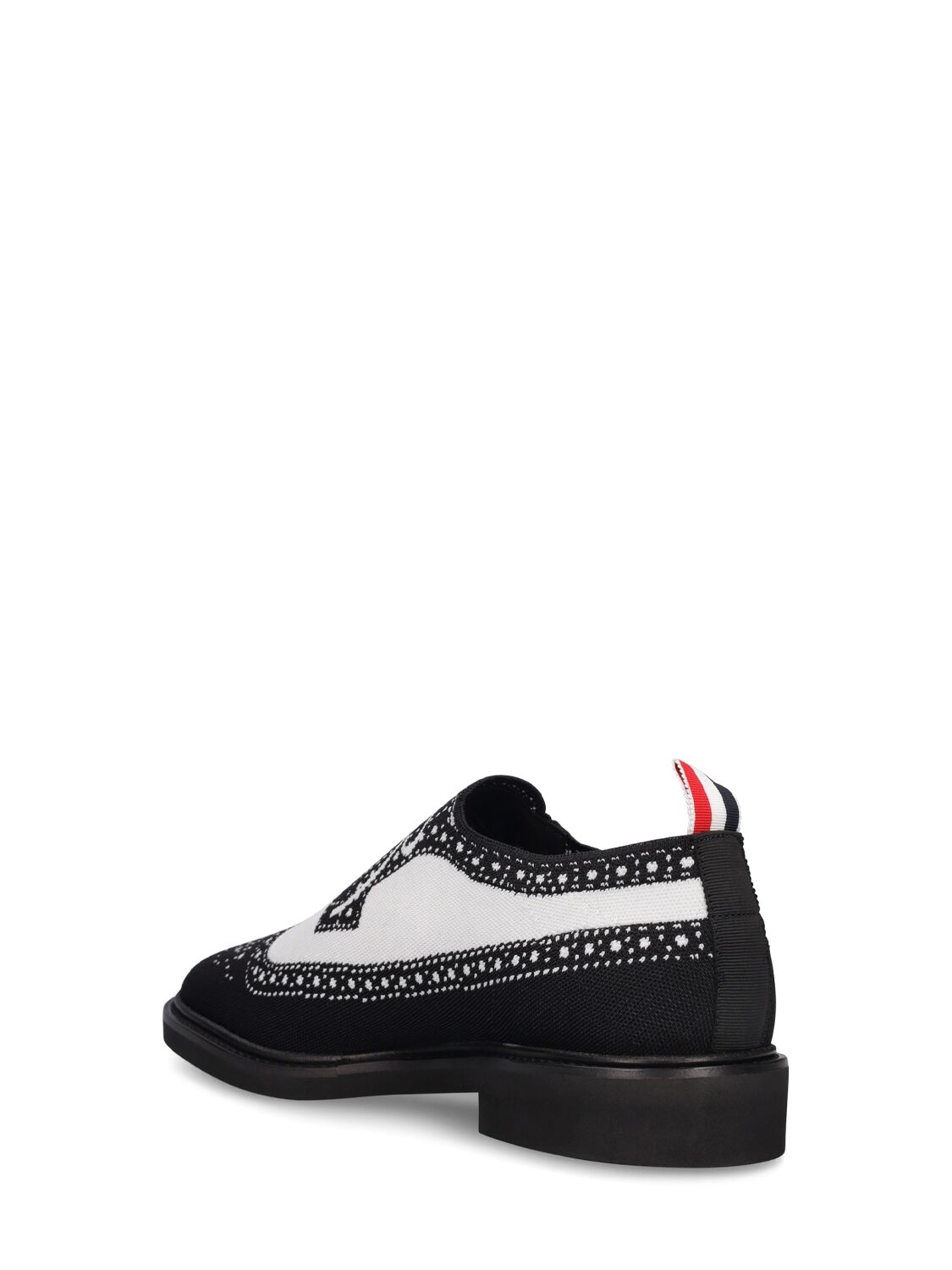 Thom Browne Longwing Brogue Loafers In Trompe L'oeil Knit In White