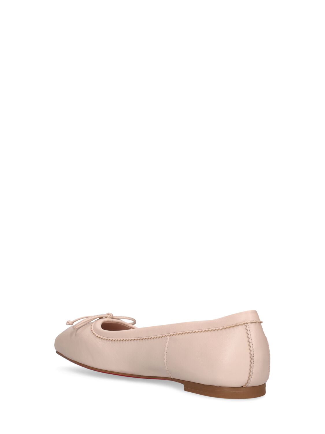 Shop Christian Louboutin 10mm Mamadrague Leather Ballerina Flats In Off White