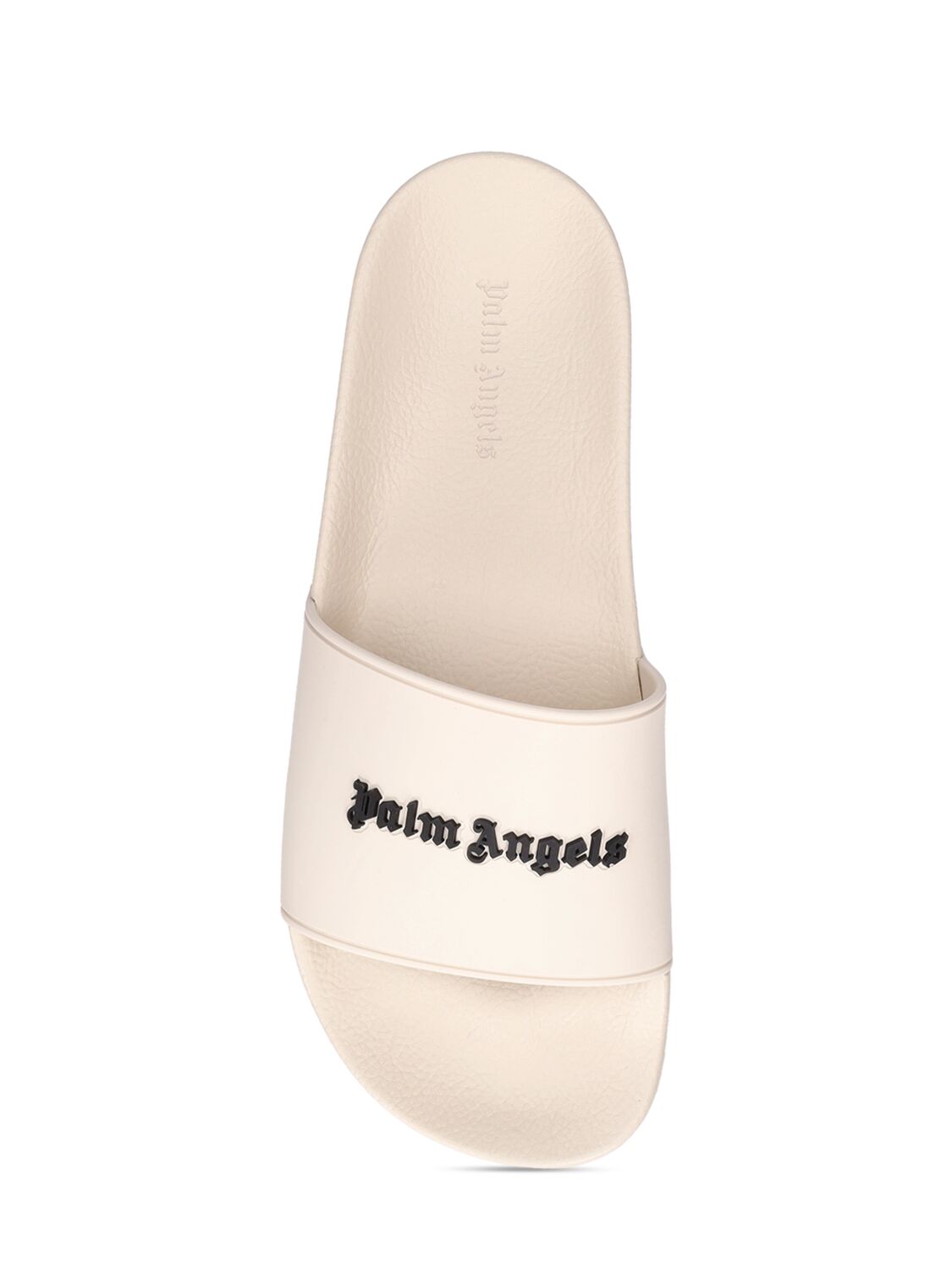 Shop Palm Angels 20mm New Logo Rubber Pool Slides In 베이지