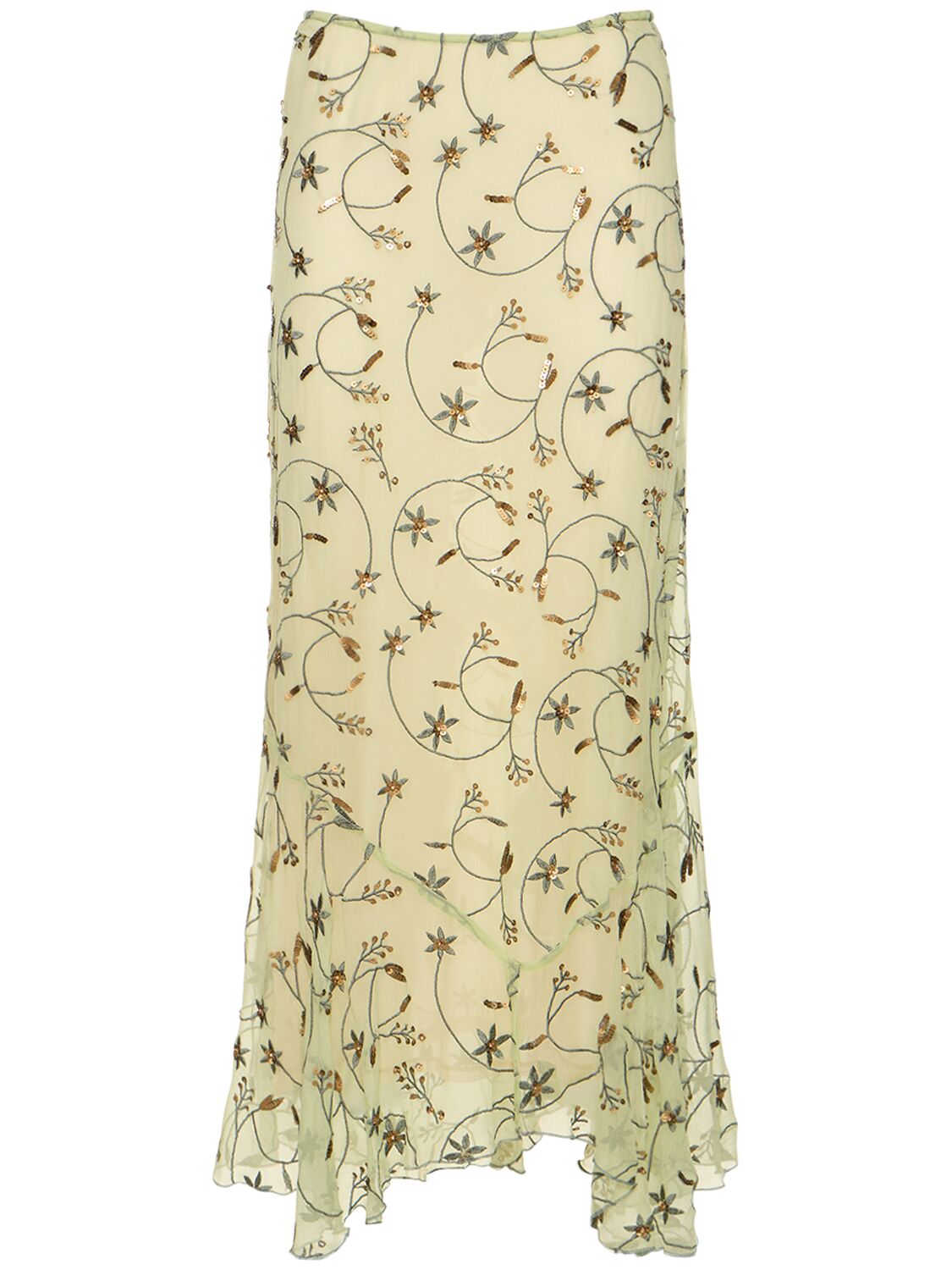 MUSIER PARIS Djerba Embroidered Viscose Midi Skirt | Smart Closet