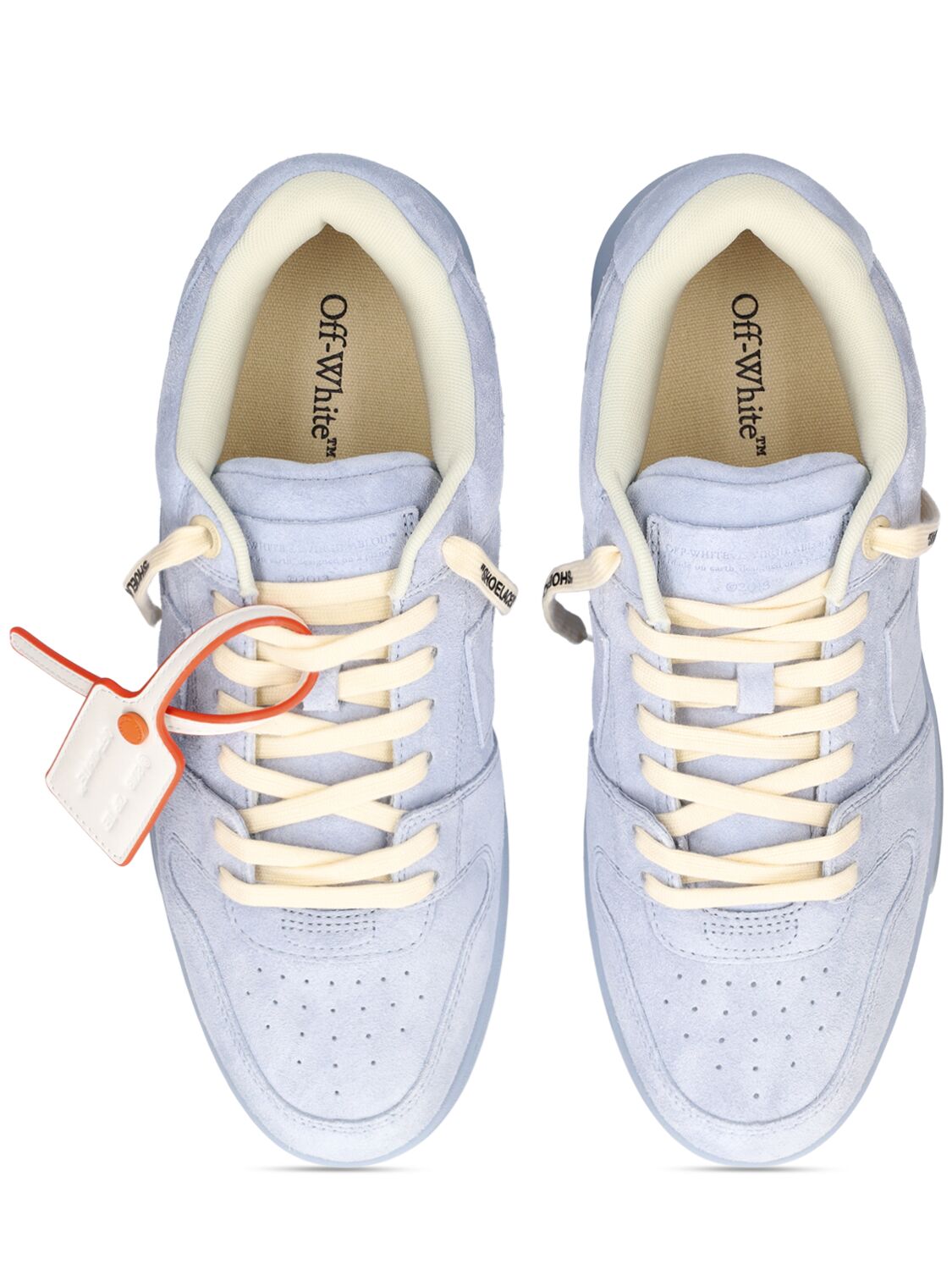 Shop Off-white Out Of Office Suede Sneakers In Light Blue