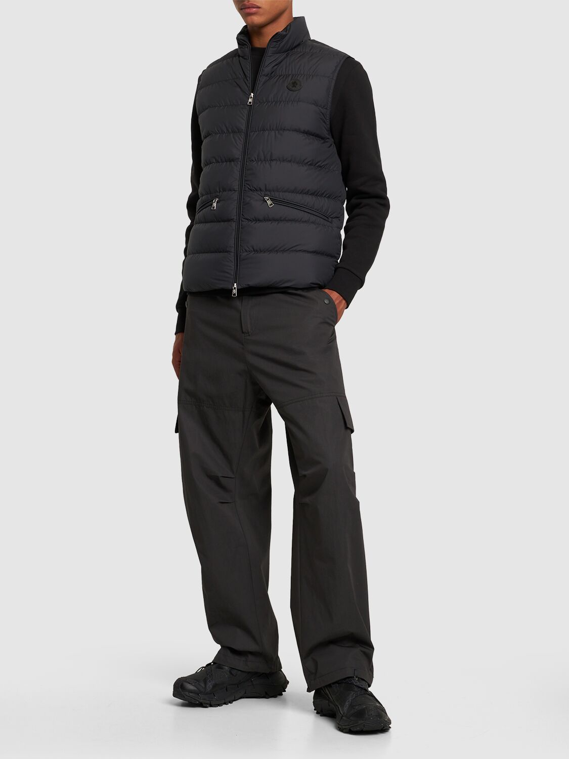 Shop Moncler Treompan Tech Down Vest In Black