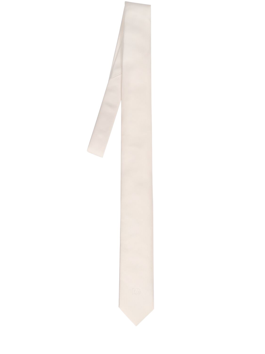 Dolce & Gabbana Logo Silk Tie In White