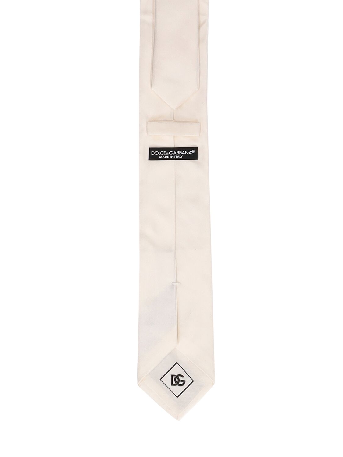 Shop Dolce & Gabbana Logo Silk Tie In White