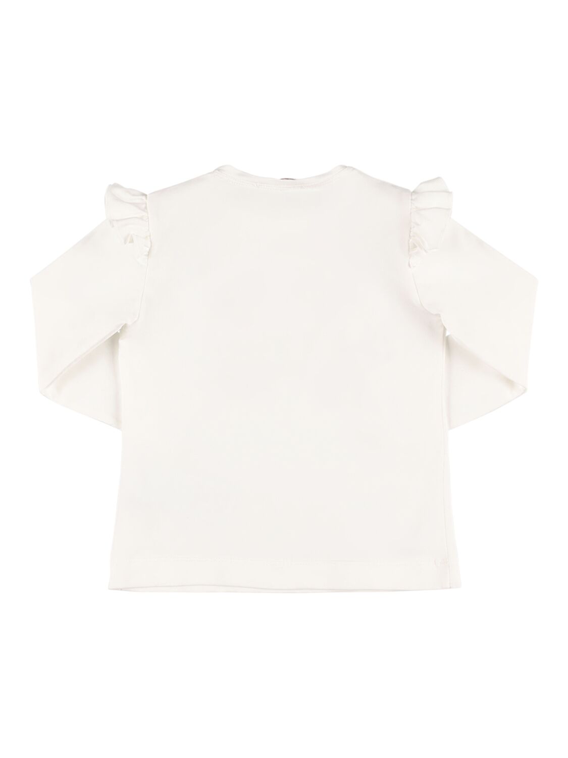 Shop Monnalisa Pink Panther Print Cotton Jersey T-shirt In White