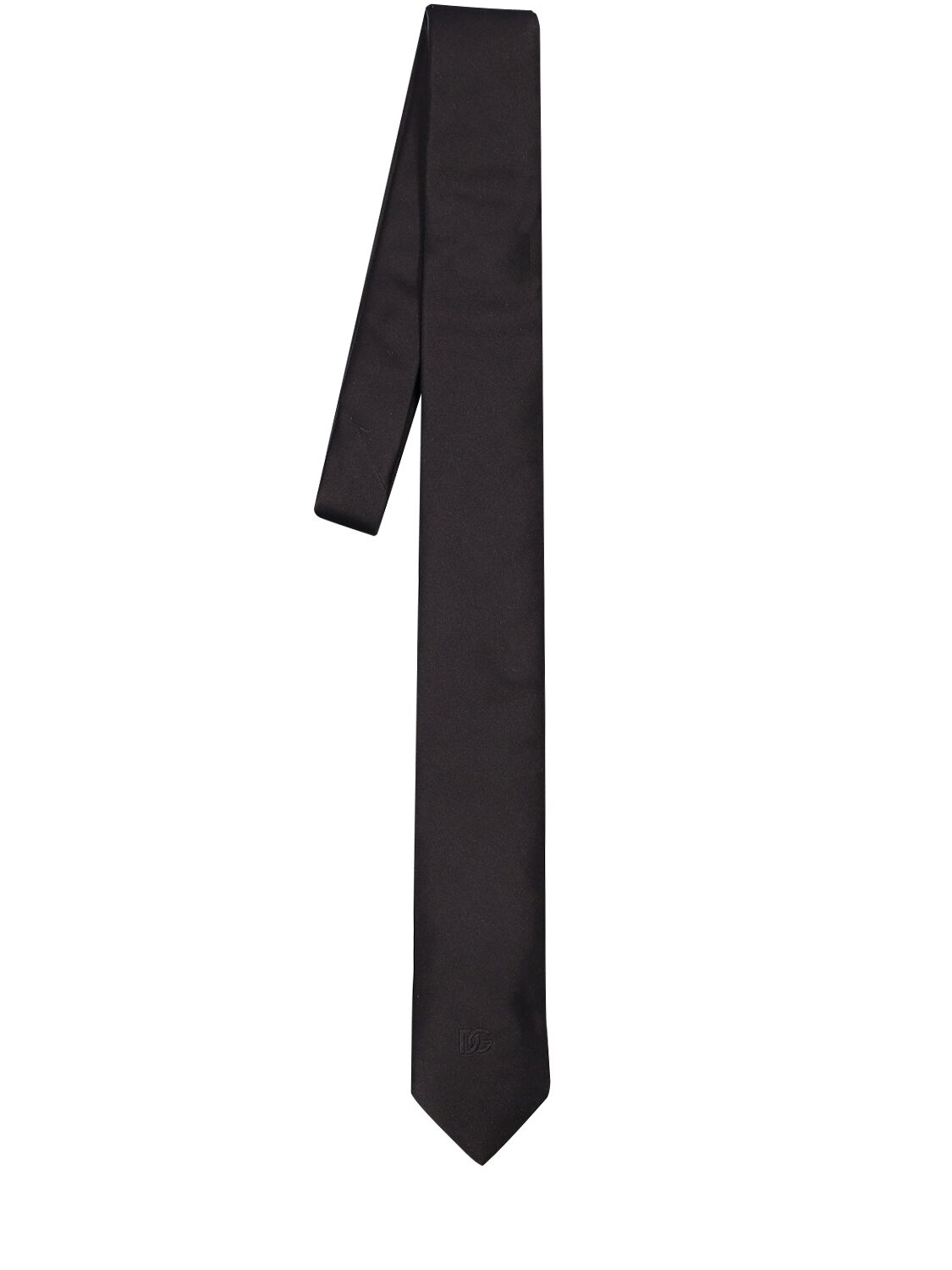 Dolce & Gabbana Logo Silk Tie In Black