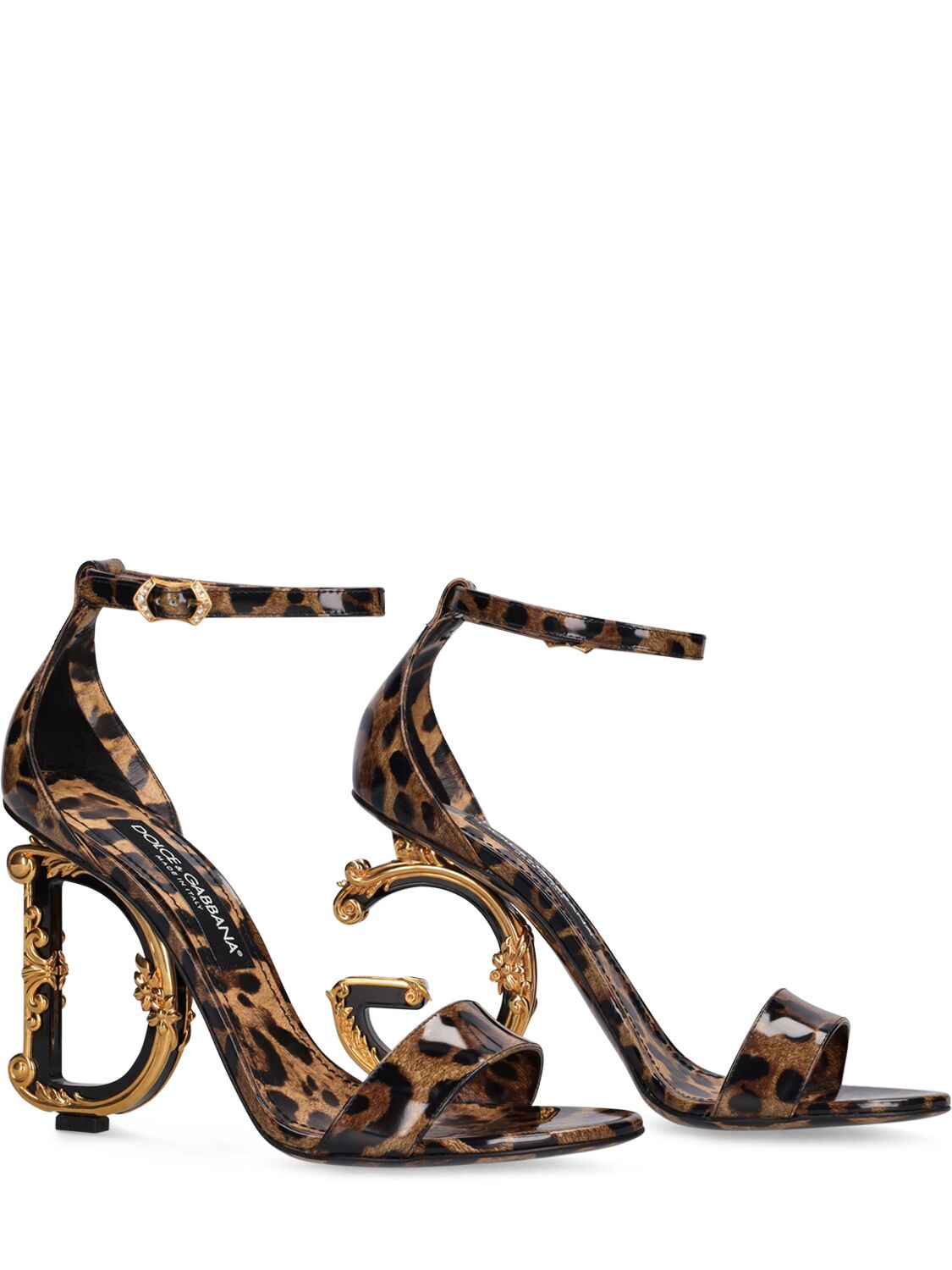Shop Dolce & Gabbana 105mm Keira Printed Leather Heels In Leopard