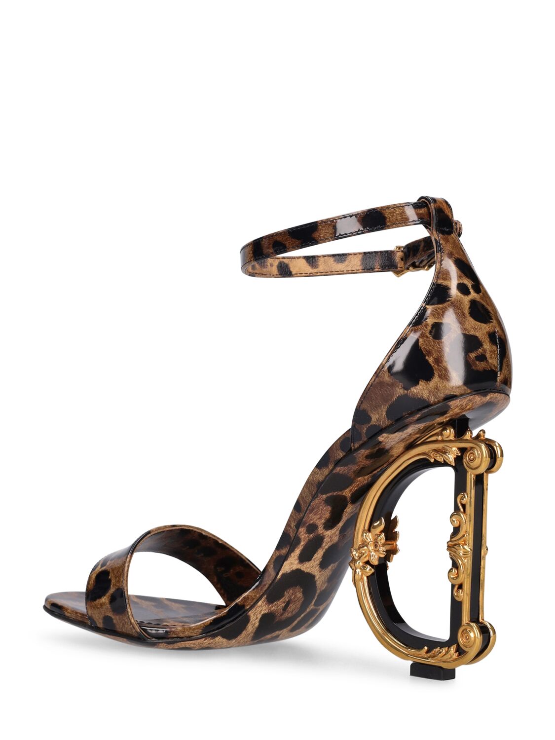 Shop Dolce & Gabbana 105mm Keira Printed Leather Heels In Leopard