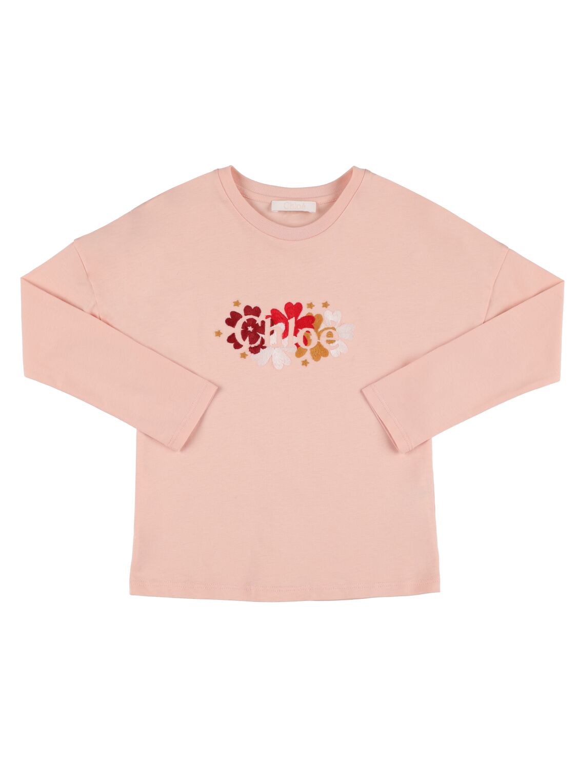 Chloé Kids' Cotton Flower Logo T-shirt (2-14 Years) In Pink