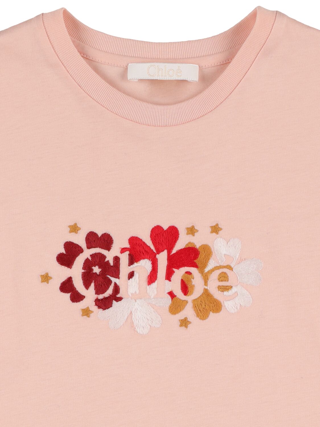 Shop Chloé Organic Cotton Jersey T-shirt W/logo In Pink
