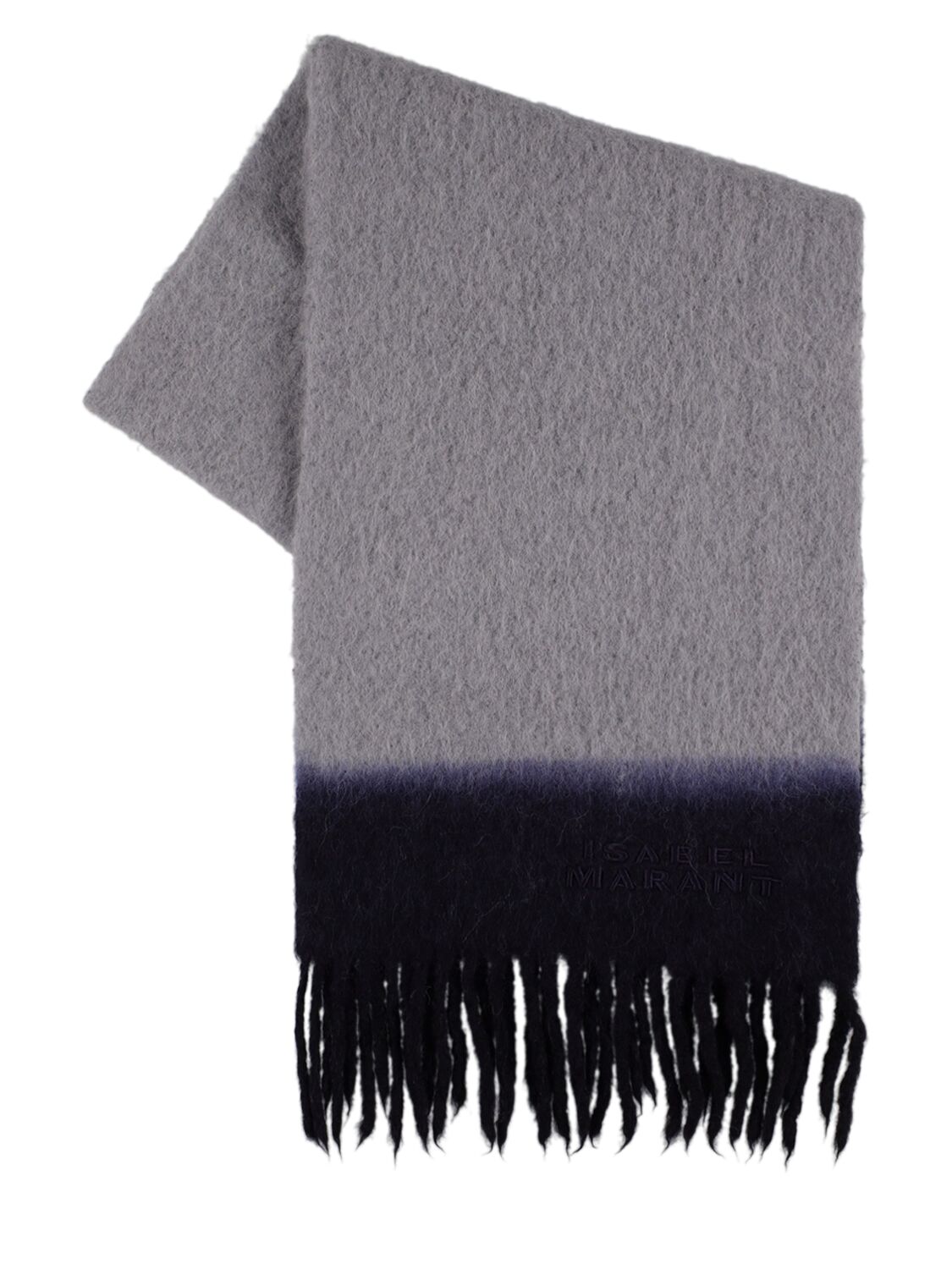 Shop Isabel Marant Firny Wool Scarf In Grey,midnight