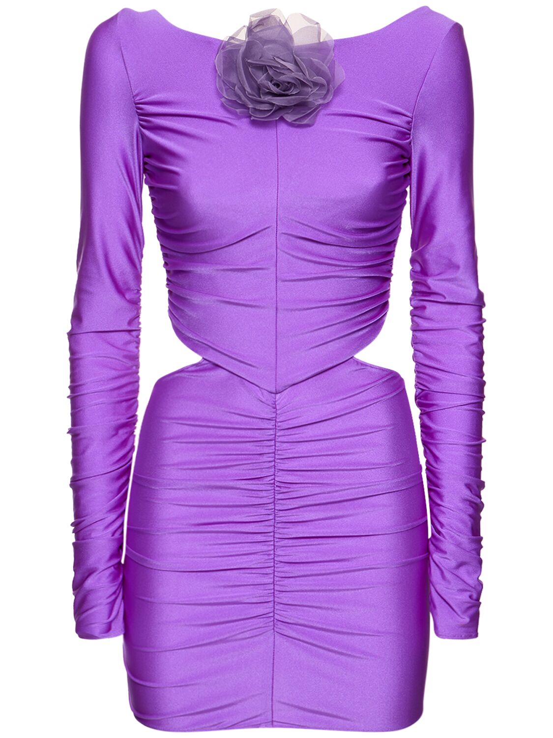Shop Giuseppe Di Morabito Shiny Stretch Jersey Mini Dress In Purple