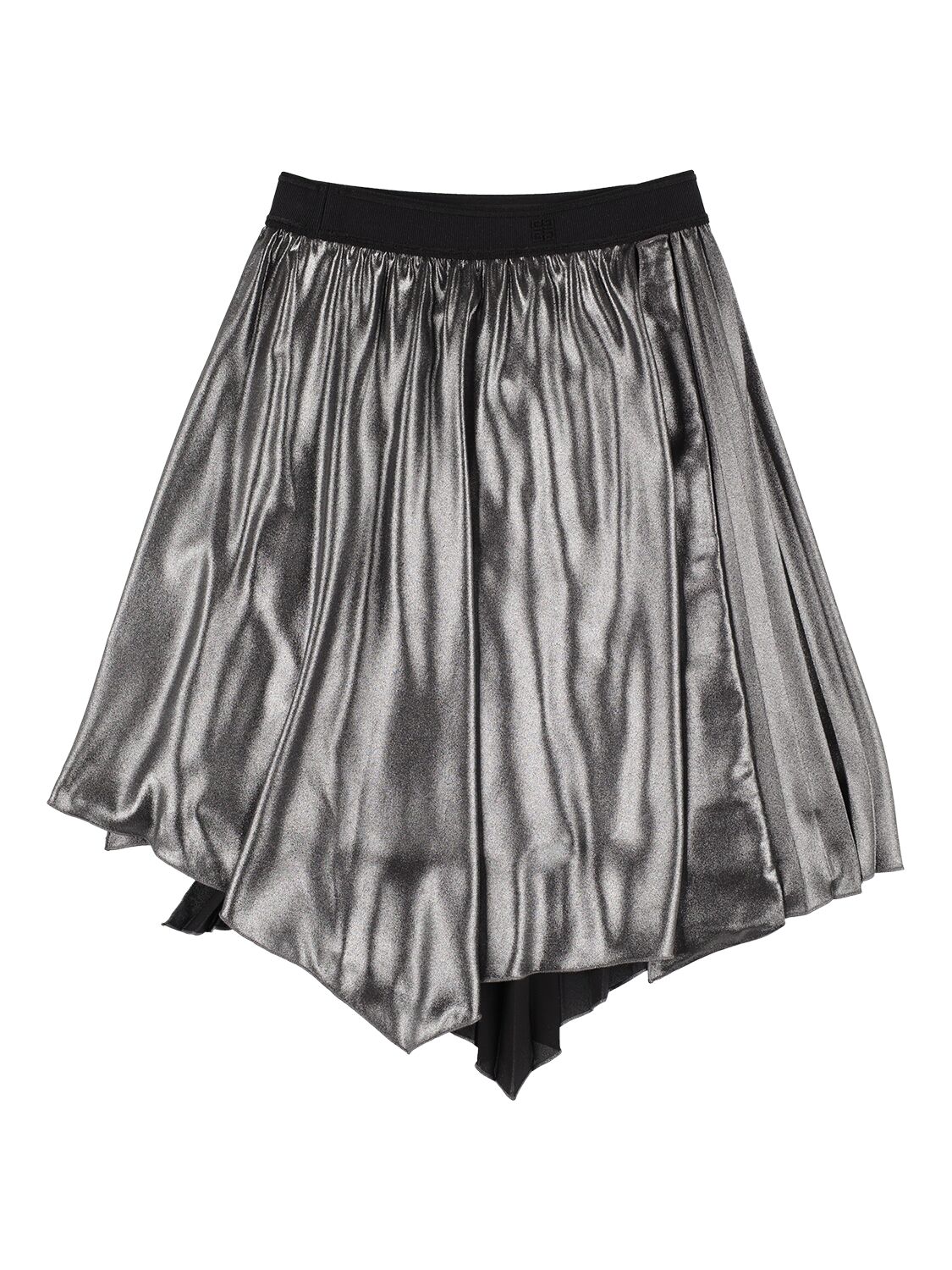 Shop Givenchy Logo Pleated Mini Skirt In Silver