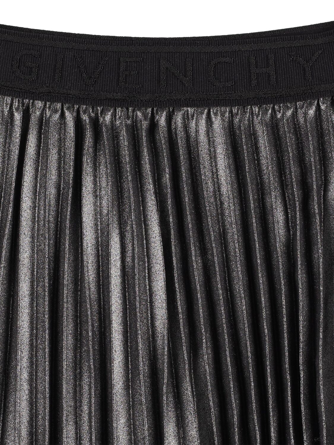 Shop Givenchy Logo Pleated Mini Skirt In Silver