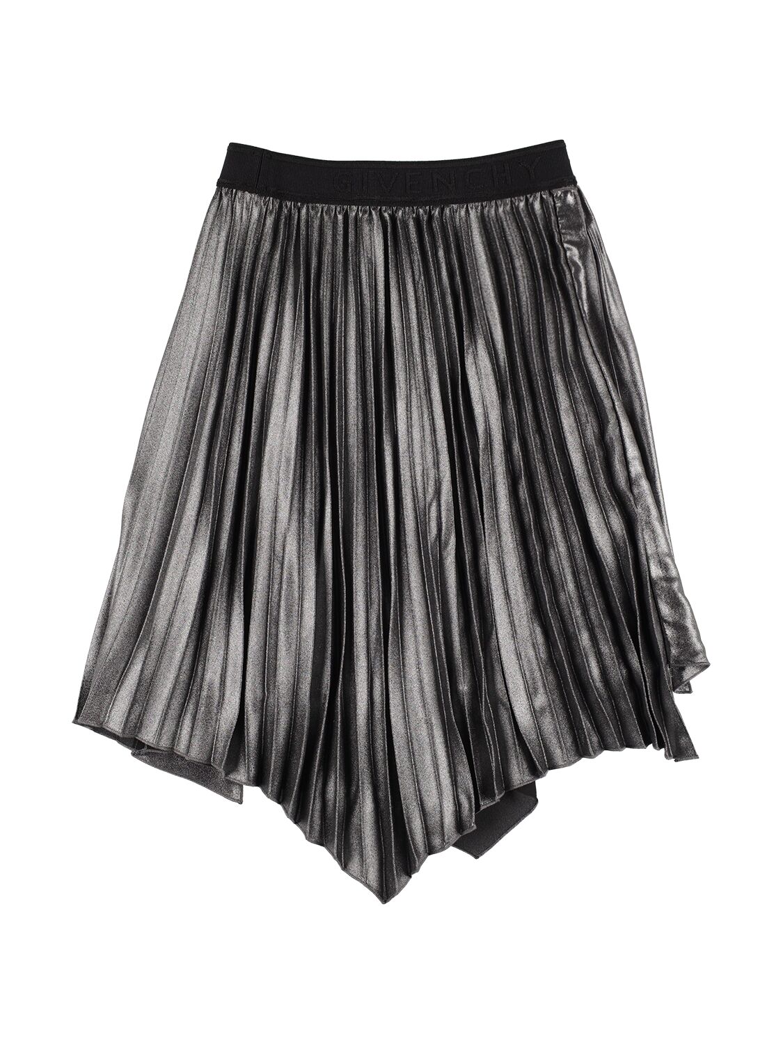 Givenchy Logo Pleated Mini Skirt In Gray