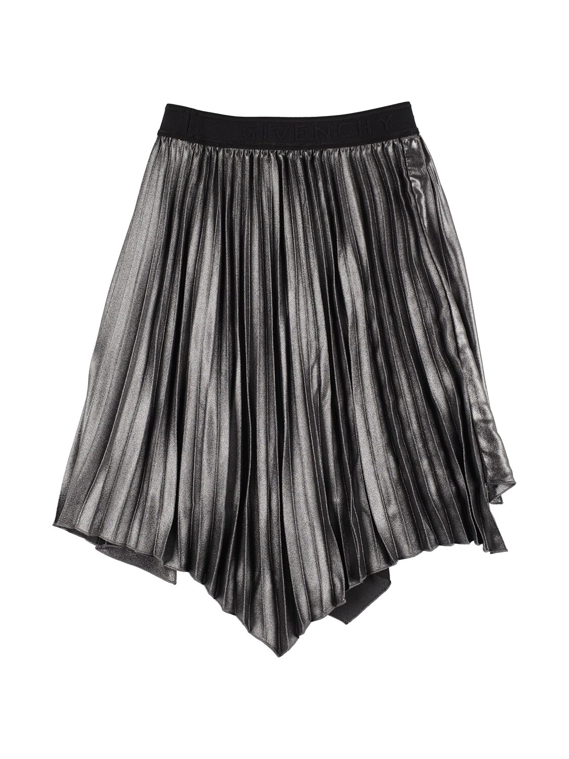 Givenchy Logo Pleated Mini Skirt In Silver