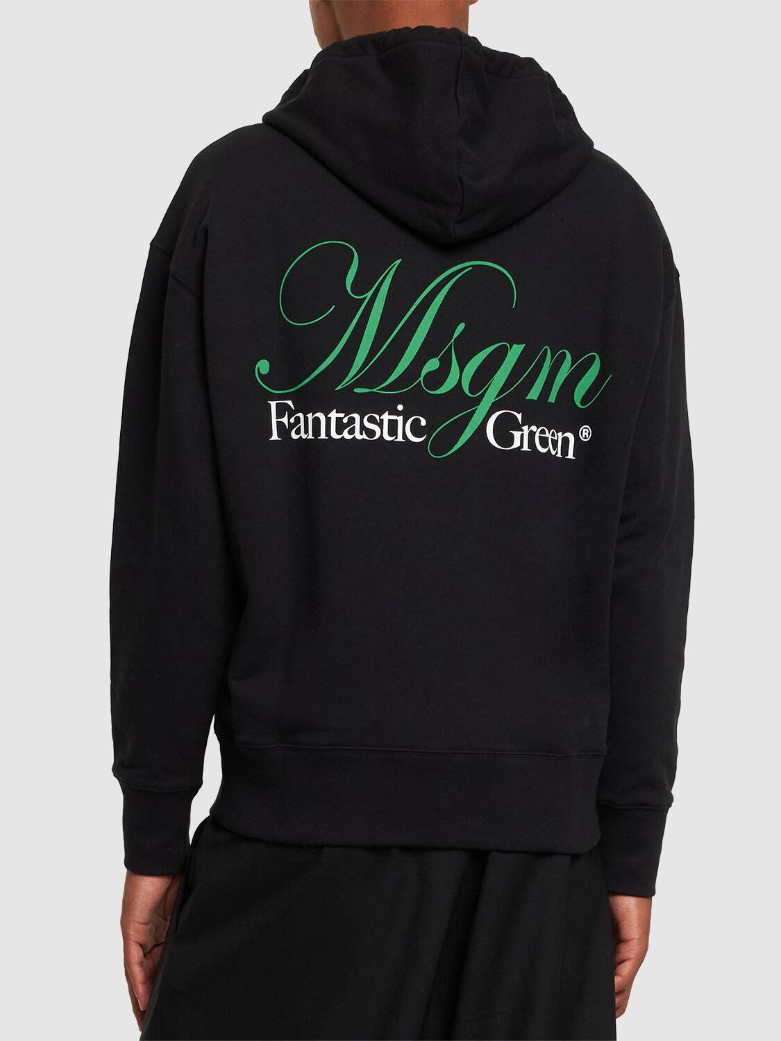 Msgm Fantastic Green Organic Cotton Hoodie