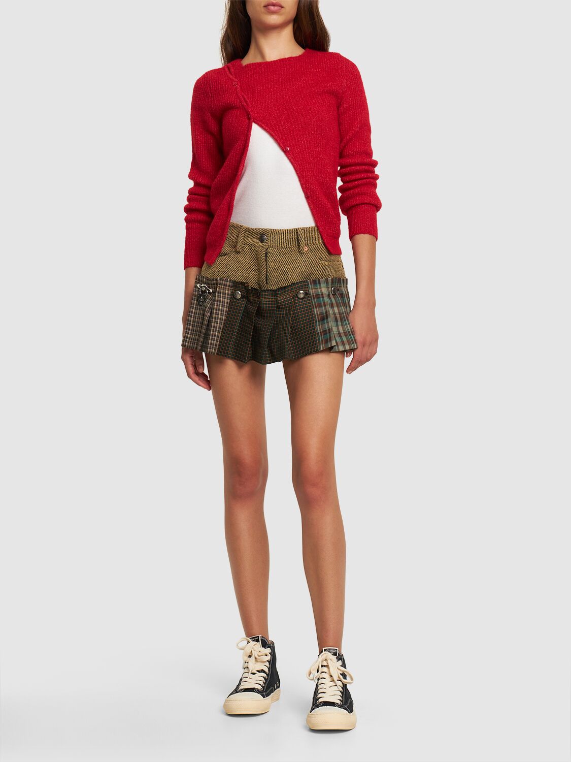 Shop Andersson Bell Diana Twill Micro Detachable Skort In Yellow