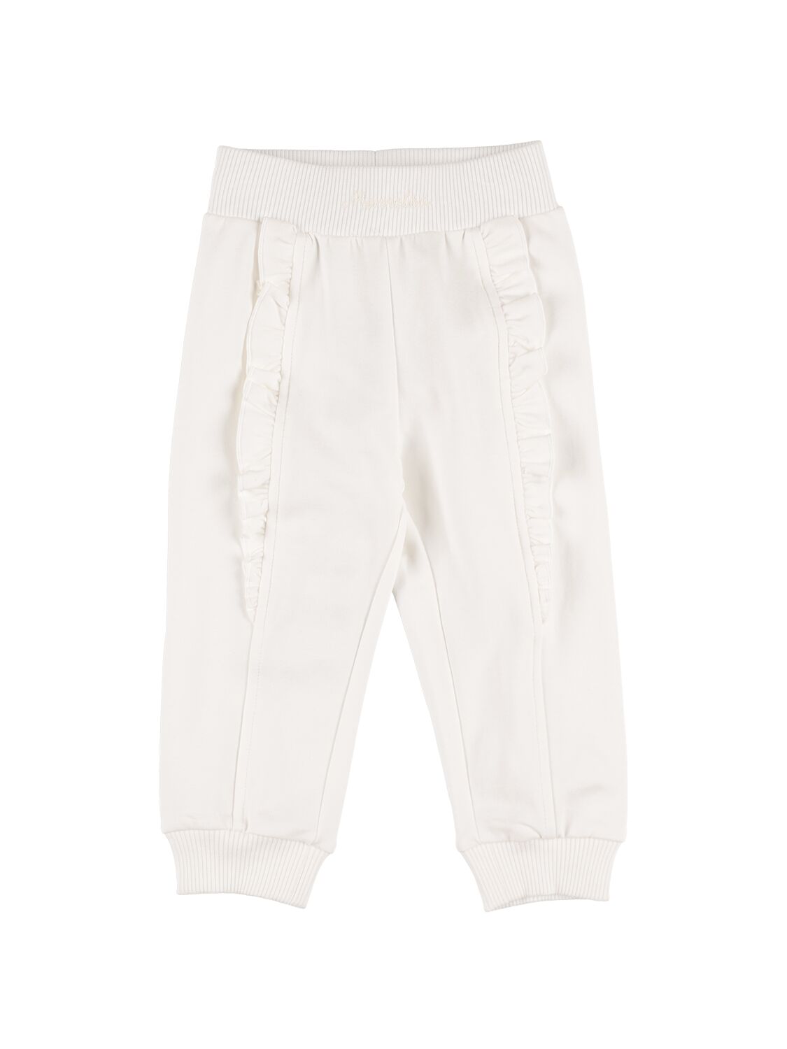 Monnalisa Kids' Cotton Blend Sweatpants In Off White