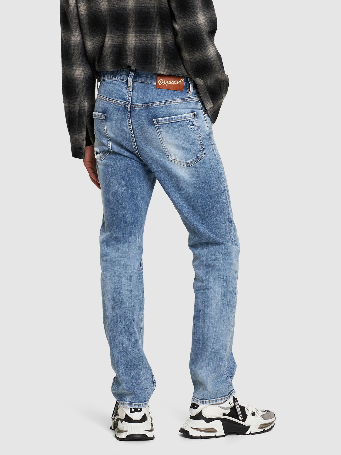 Shop Dsquared2 642 Fit Cotton Denim Jeans In Navy