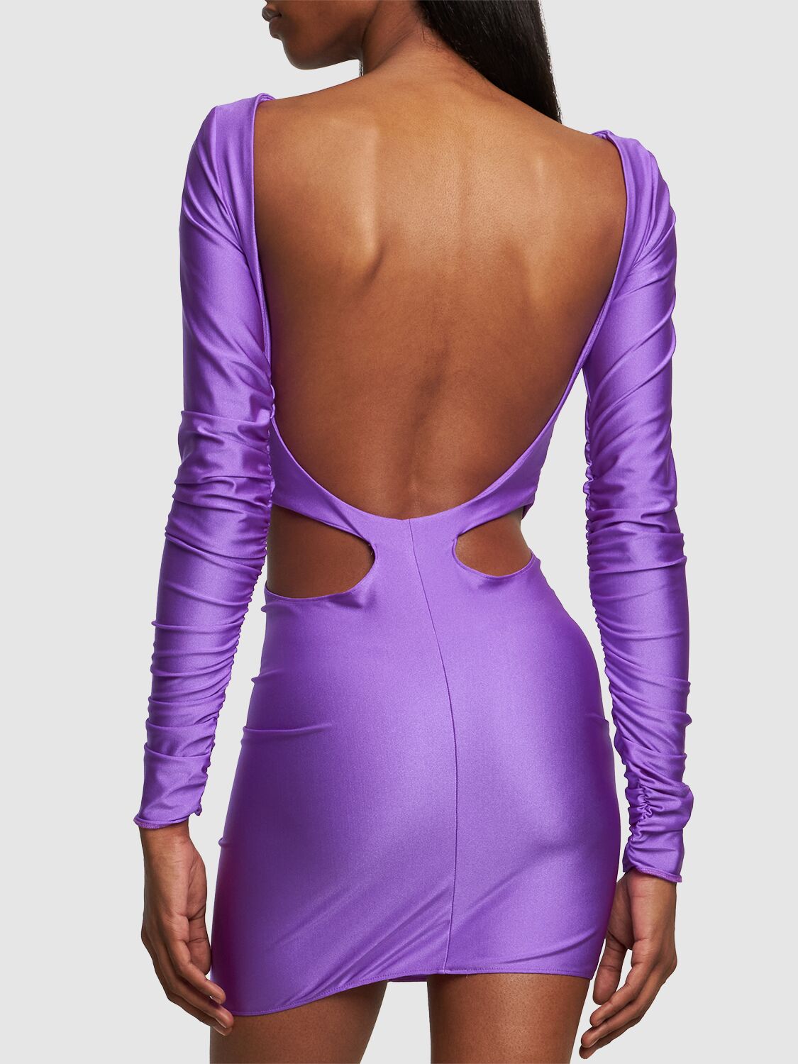 Shop Giuseppe Di Morabito Shiny Stretch Jersey Mini Dress In Purple