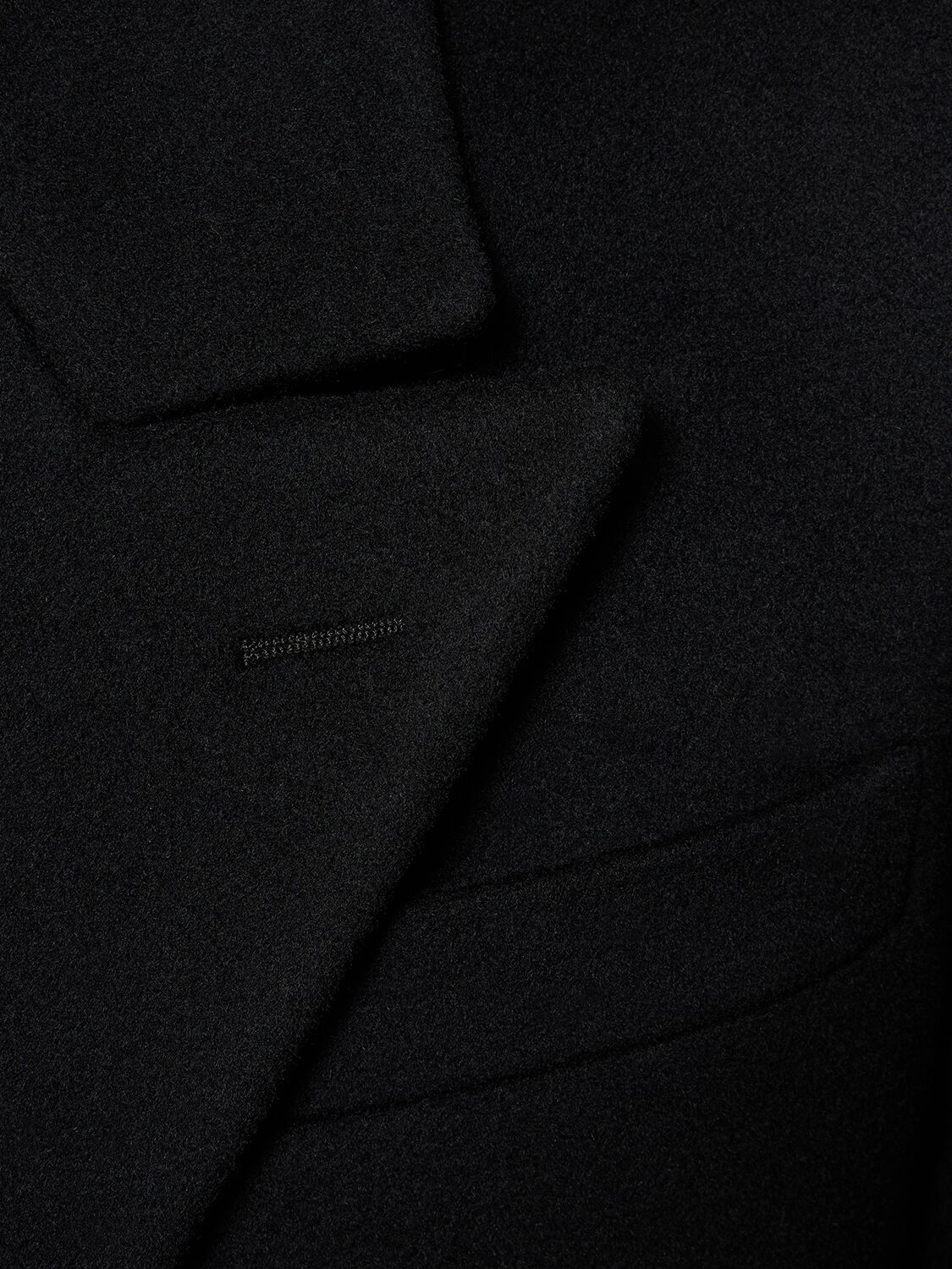 Shop Alexander Mcqueen Wide Shoulder Fitted Cashmere Coat In Black