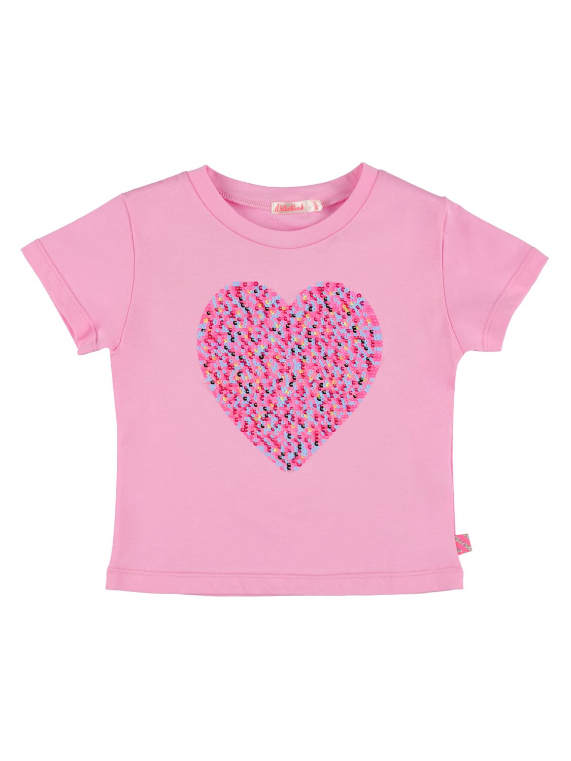 Billieblush Kids' Sequined Cotton Jersey T-shirt In Pink