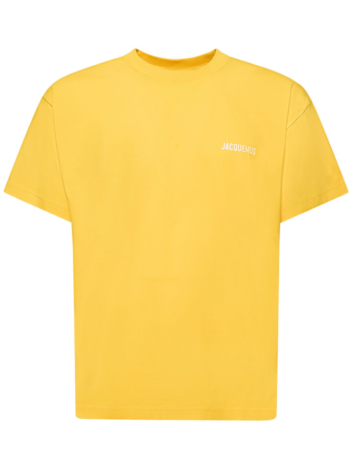 Shop Jacquemus Le Tshirt Logo Cotton T-shirt In Yellow