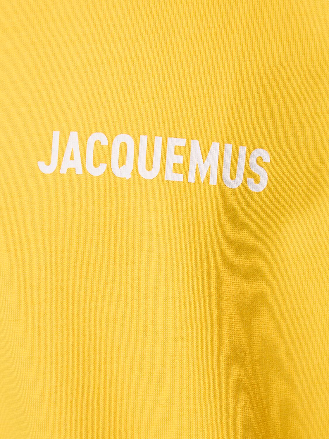 Shop Jacquemus Le Tshirt Logo Cotton T-shirt In Yellow