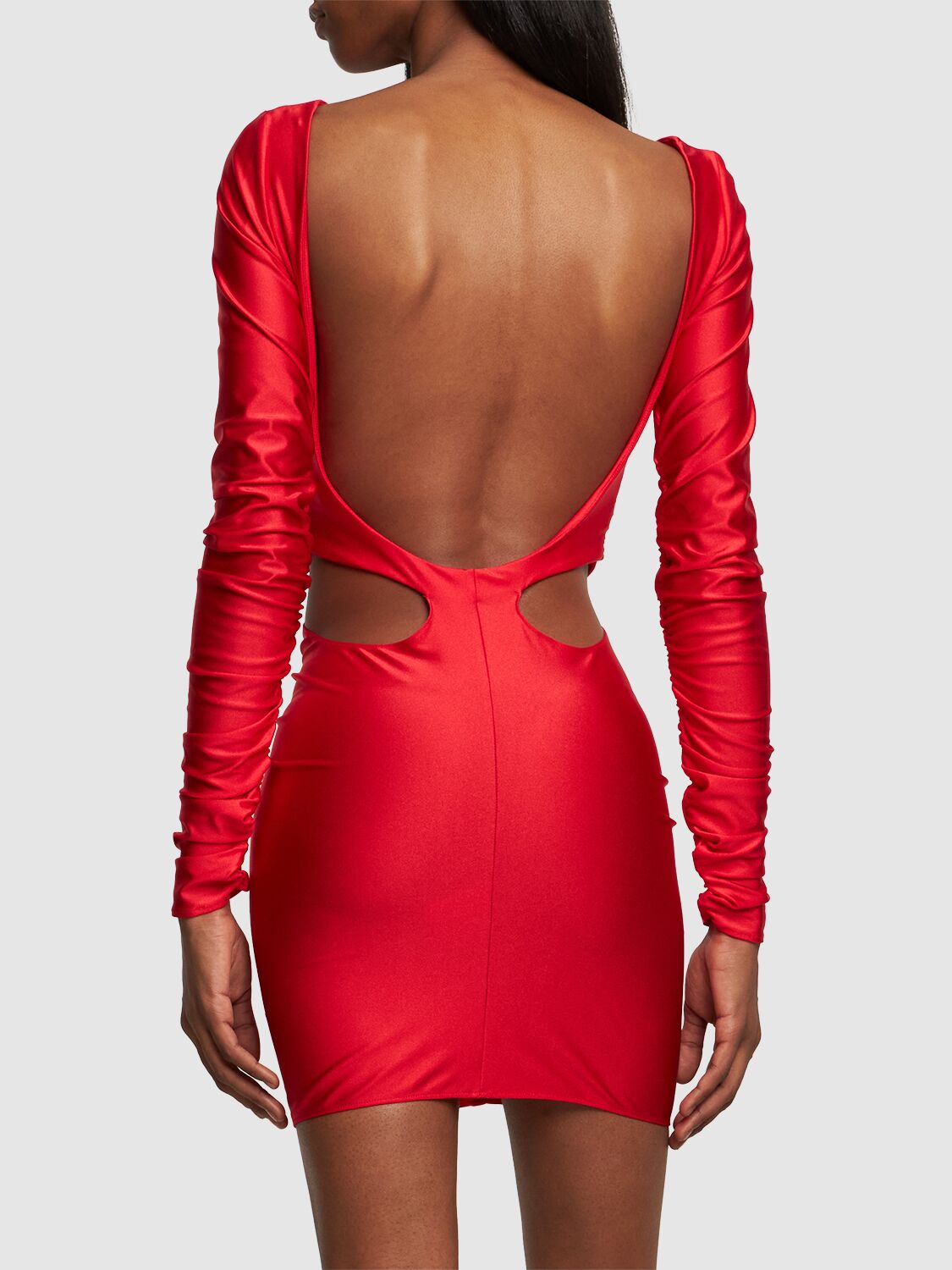 Giuseppe Di Morabito Shiny Stretch Jersey Mini Dress In Red