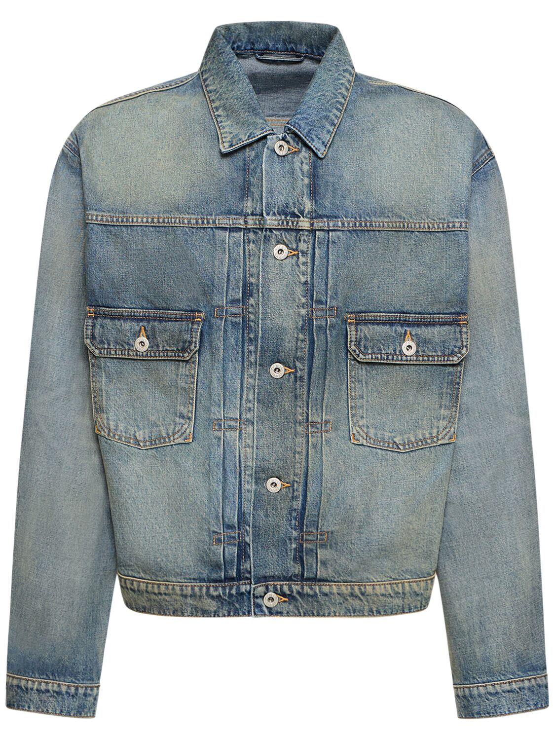 Shop Kenzo Cotton Denim Jacket In Blue