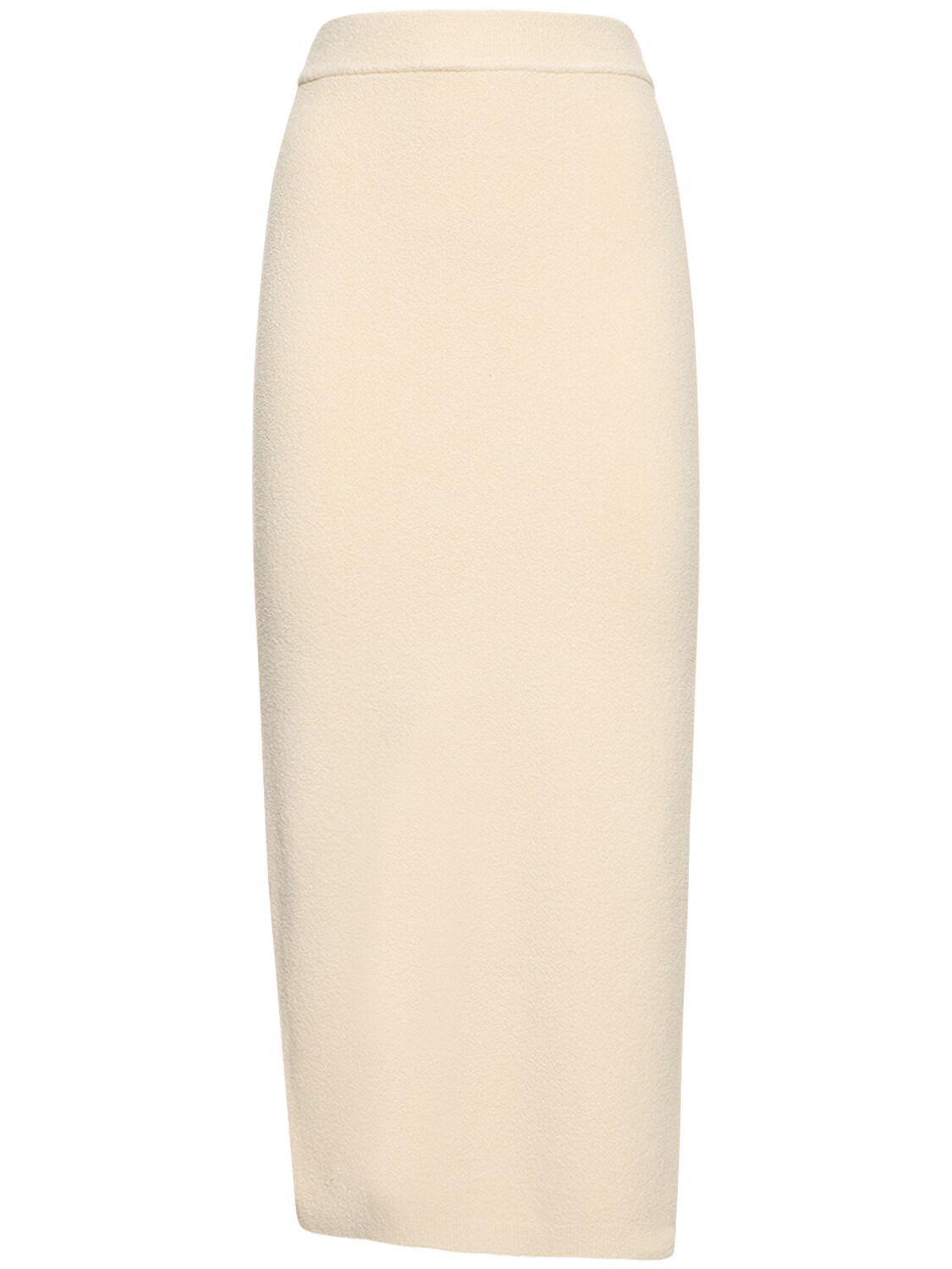 Jonathan Simkhai Verina Viscose Midi Pencil Skirt W/slit In White