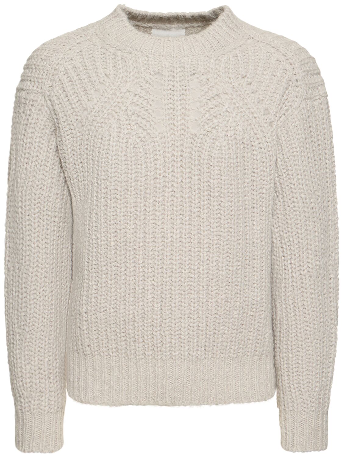 Image of Wool Blend Knit Crewneck Sweater