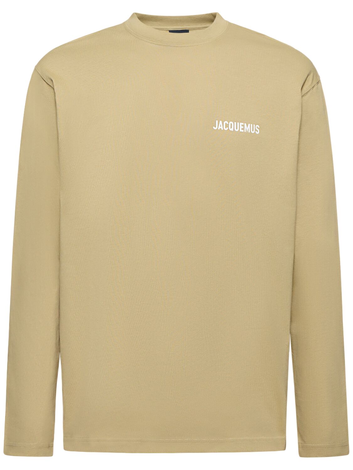 Jacquemus Le Tshirt Cotton Long Sleeve T-shirt In Light Khaki