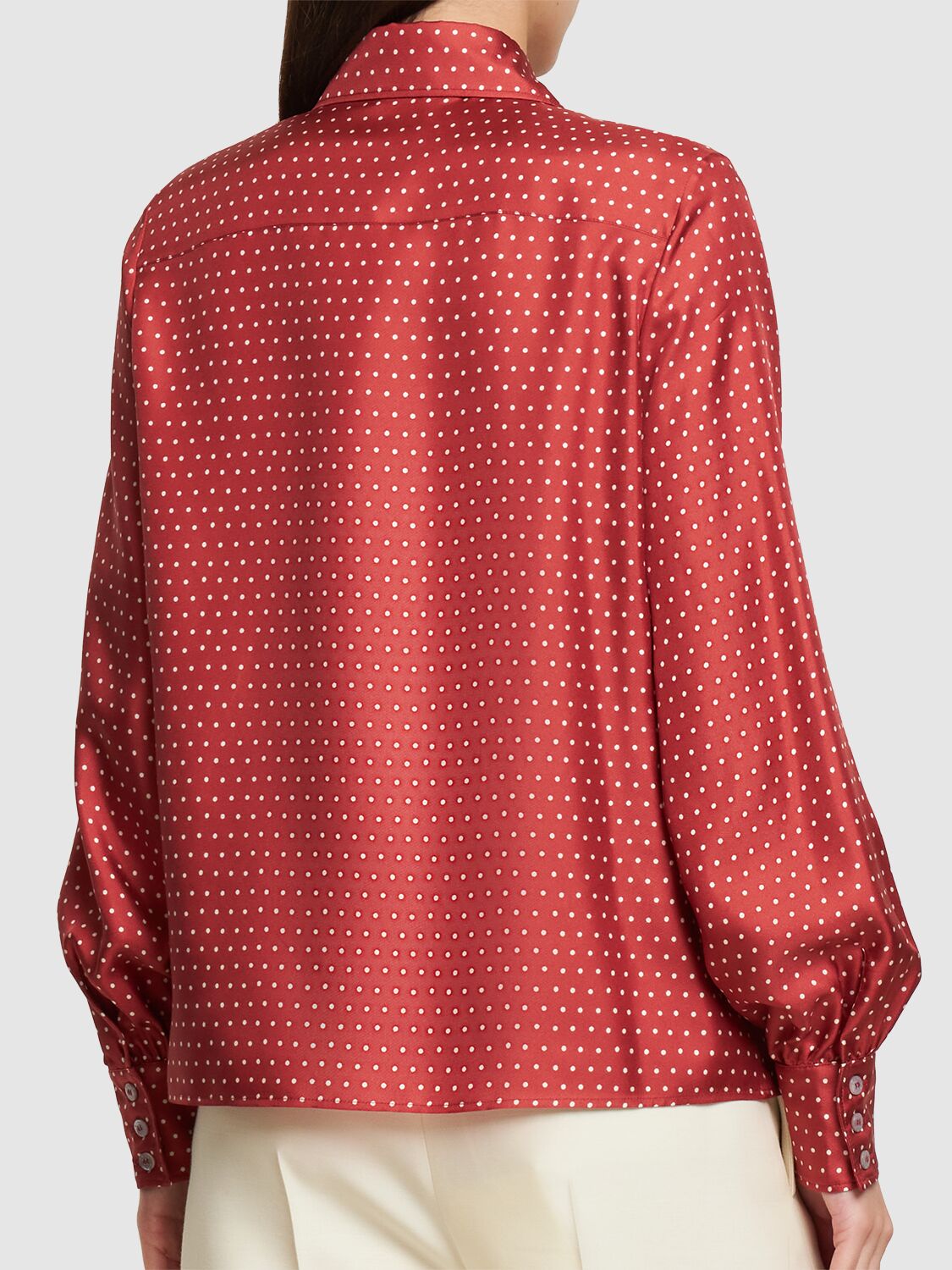 Shop Etro Printed Dots Silk Charmeuse Shirt In Multicolor