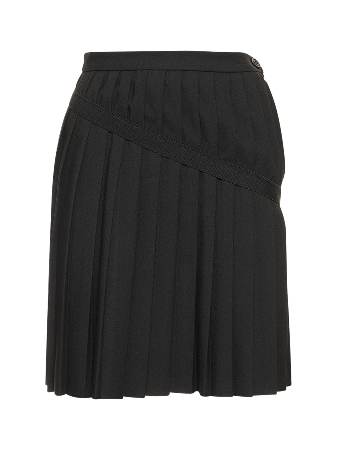 Pleated Viscose Blend Mini Skirt