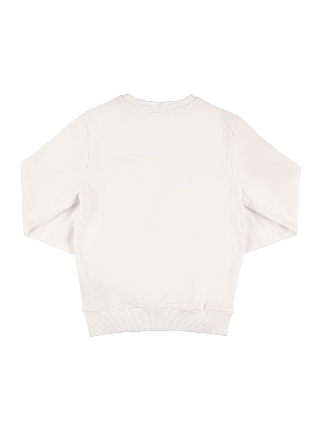 Shop Balmain Printed Organic Cotton Sweatshirt In White