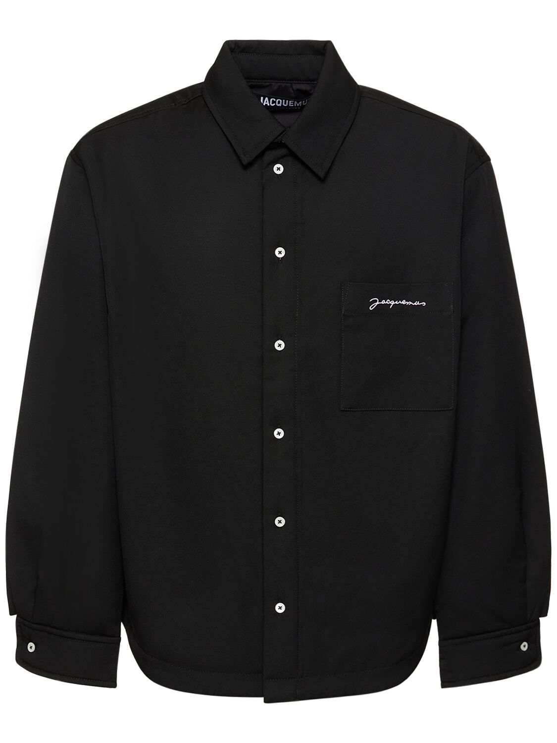 Shop Jacquemus La Chemise Boulanger Wool Shirt In Black
