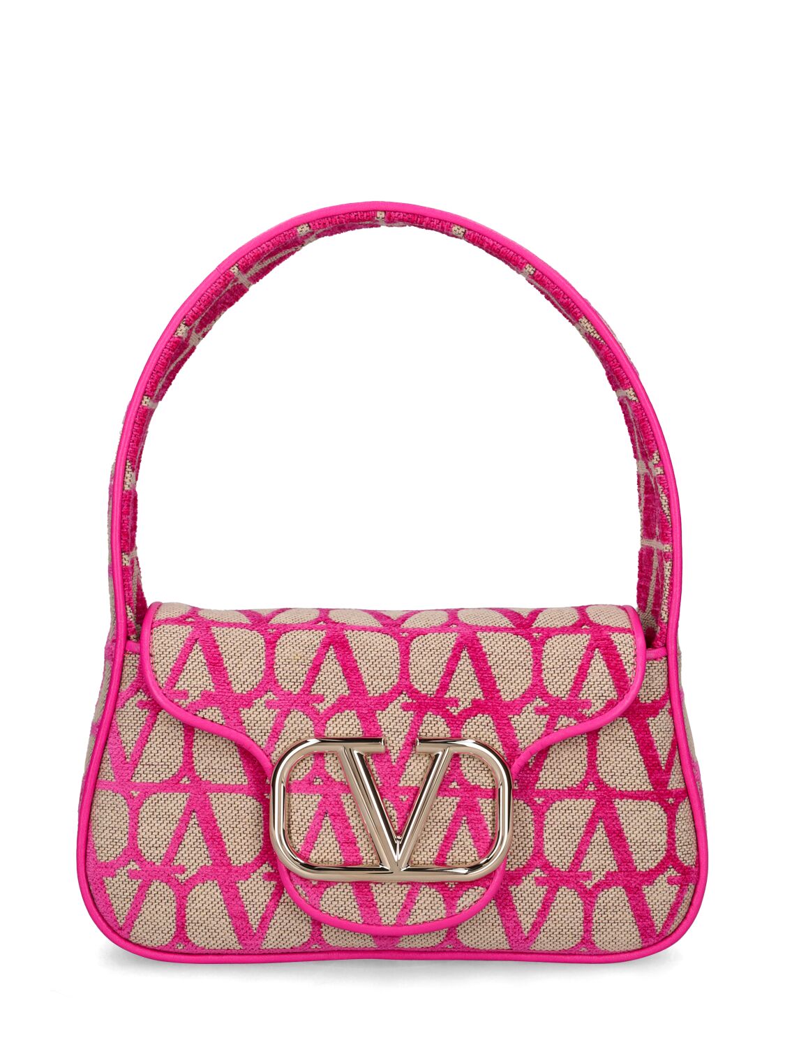 Loco Small Toile Iconographe Shoulder Bag in Pink - Valentino Garavani