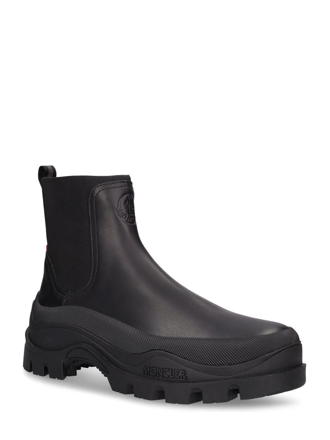 Shop Moncler Larue Leather Ankle Boots In Black